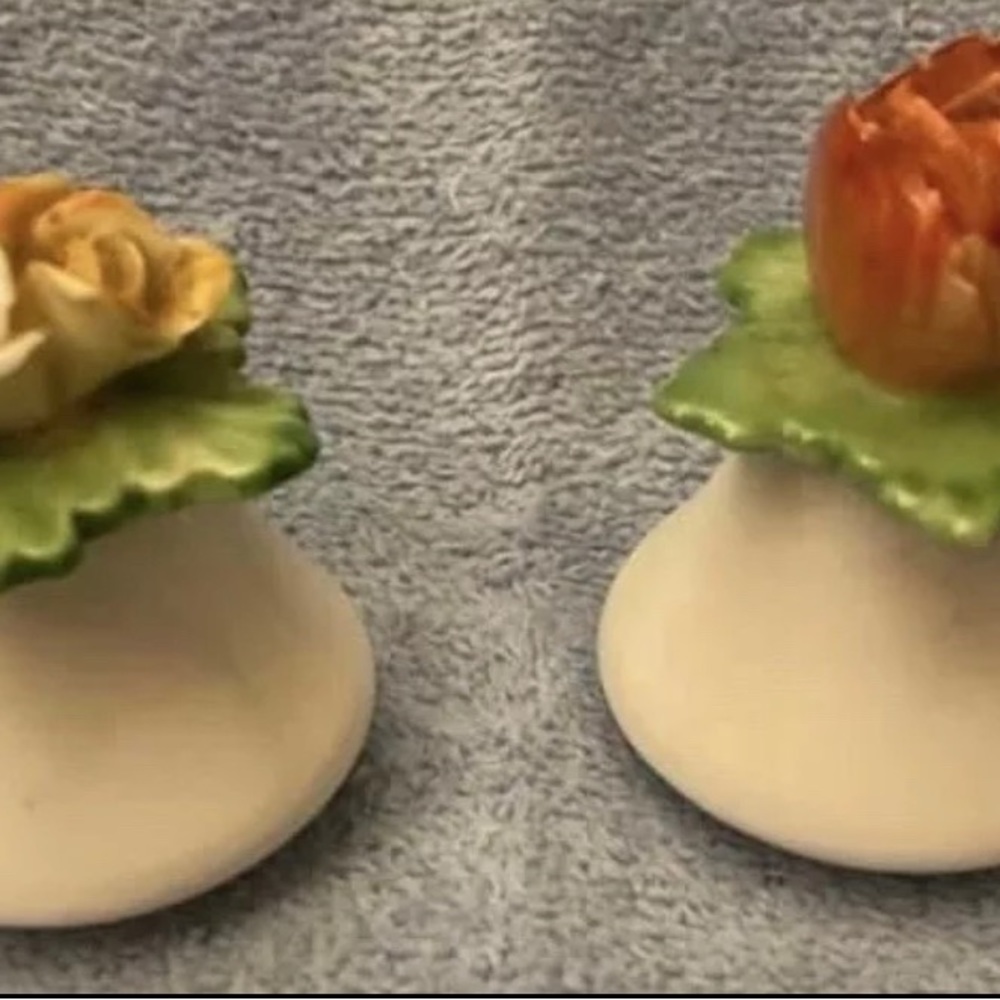 Vintage Bone China Flower Salt & Pepper Shakers